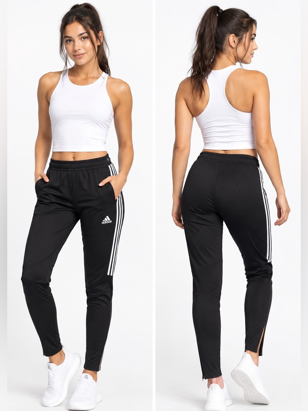 adidas‎ Black Track Joggers with White 3-Stripes